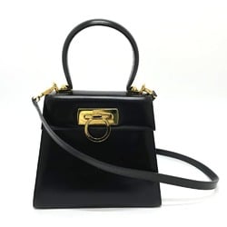 Salvatore Ferragamo AQ-212193 Gancini Bag 2WAY Hand Bag Hand Bag Black GoldHardware