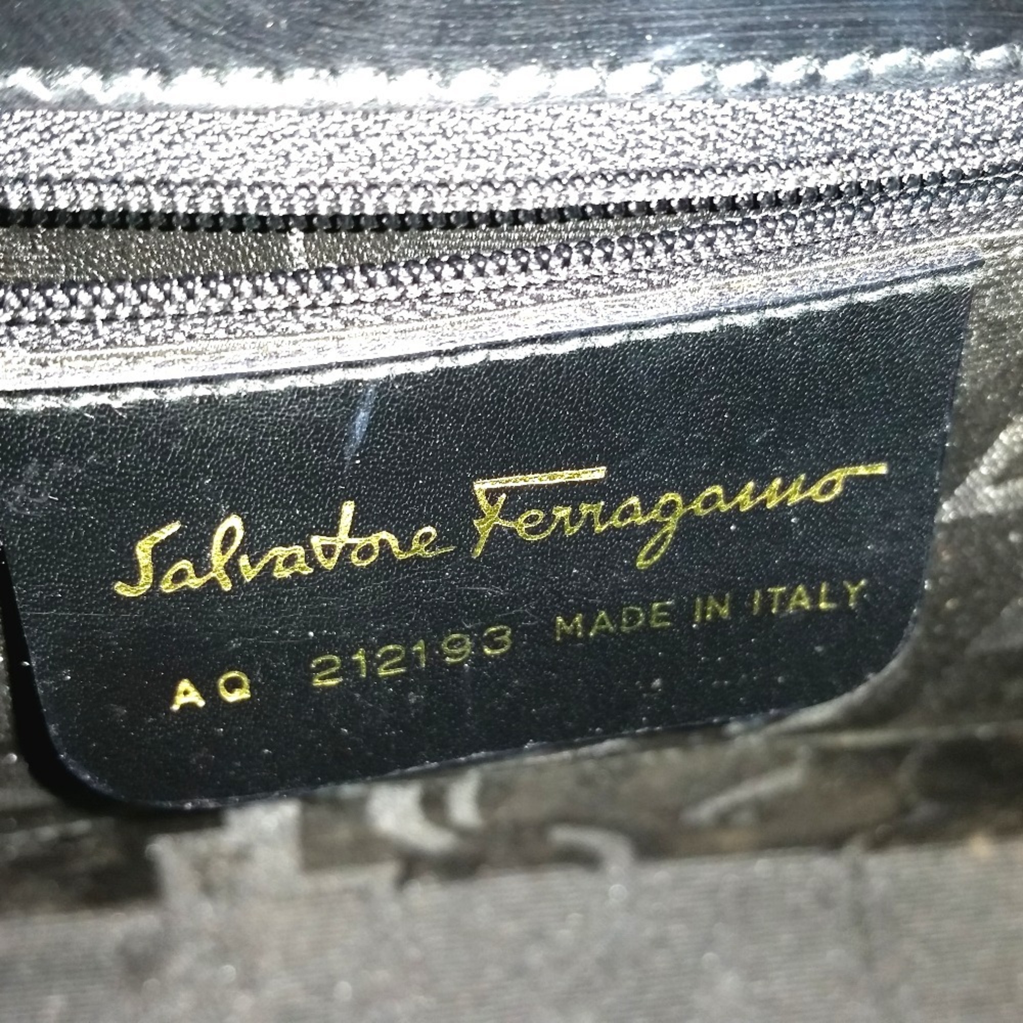 Salvatore Ferragamo AQ-212193 Gancini Bag 2WAY Hand Bag Hand Bag Black GoldHardware