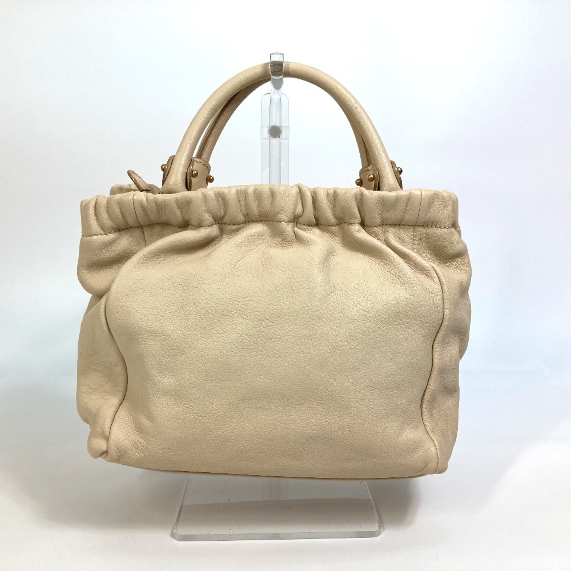 Salvatore Ferragamo Vala 2WAY Shoulder Bag Hand Bag Light Beige