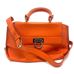 Salvatore Ferragamo A896 Gancini Bag 2WAY Hand Bag Orange