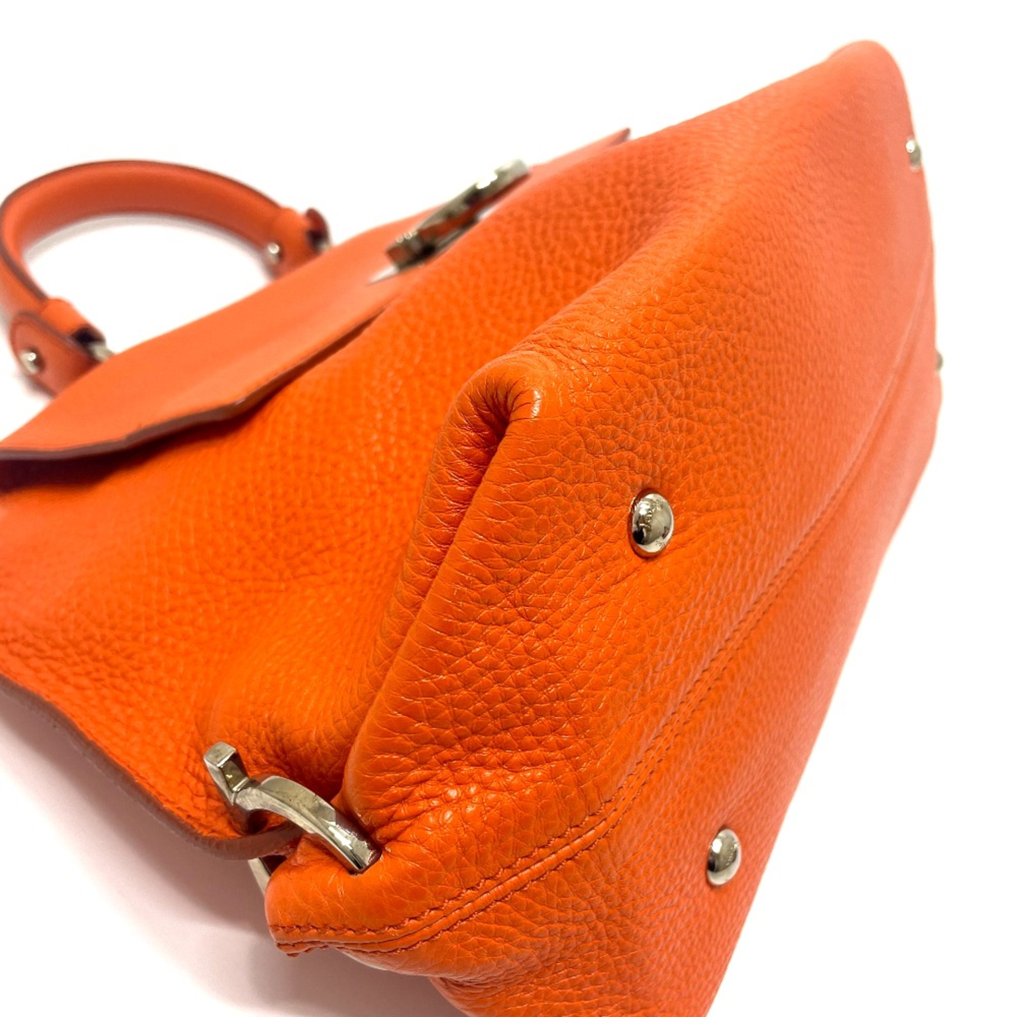 Salvatore Ferragamo A896 Gancini Bag 2WAY Hand Bag Orange