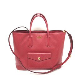 PRADA BN2729 2WAY Bag Shoulder Bag Hand Bag FUOCO Red GoldHardware