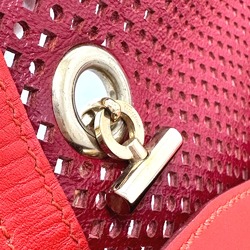 Salvatore Ferragamo Gancini Bag Chain Shoulder Bag Red