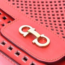 Salvatore Ferragamo Gancini Bag Chain Shoulder Bag Red