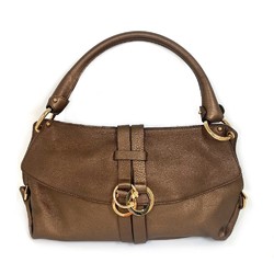 Salvatore Ferragamo Gancini bag one shoulder Hand Bag BronzeBrownBased