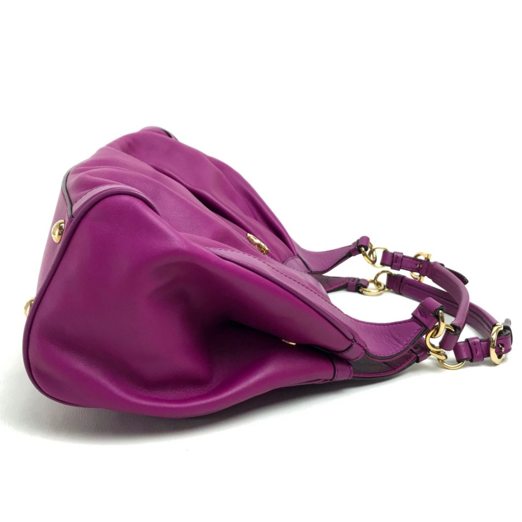 Salvatore Ferragamo Gancini Bag Hand Bag Shoulder Bag purple purple