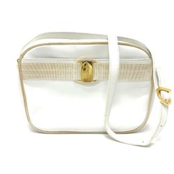 Salvatore Ferragamo BA214183 Vala Shoulder Bag White GoldHardware