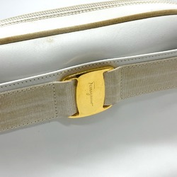 Salvatore Ferragamo BA214183 Vala Shoulder Bag White GoldHardware