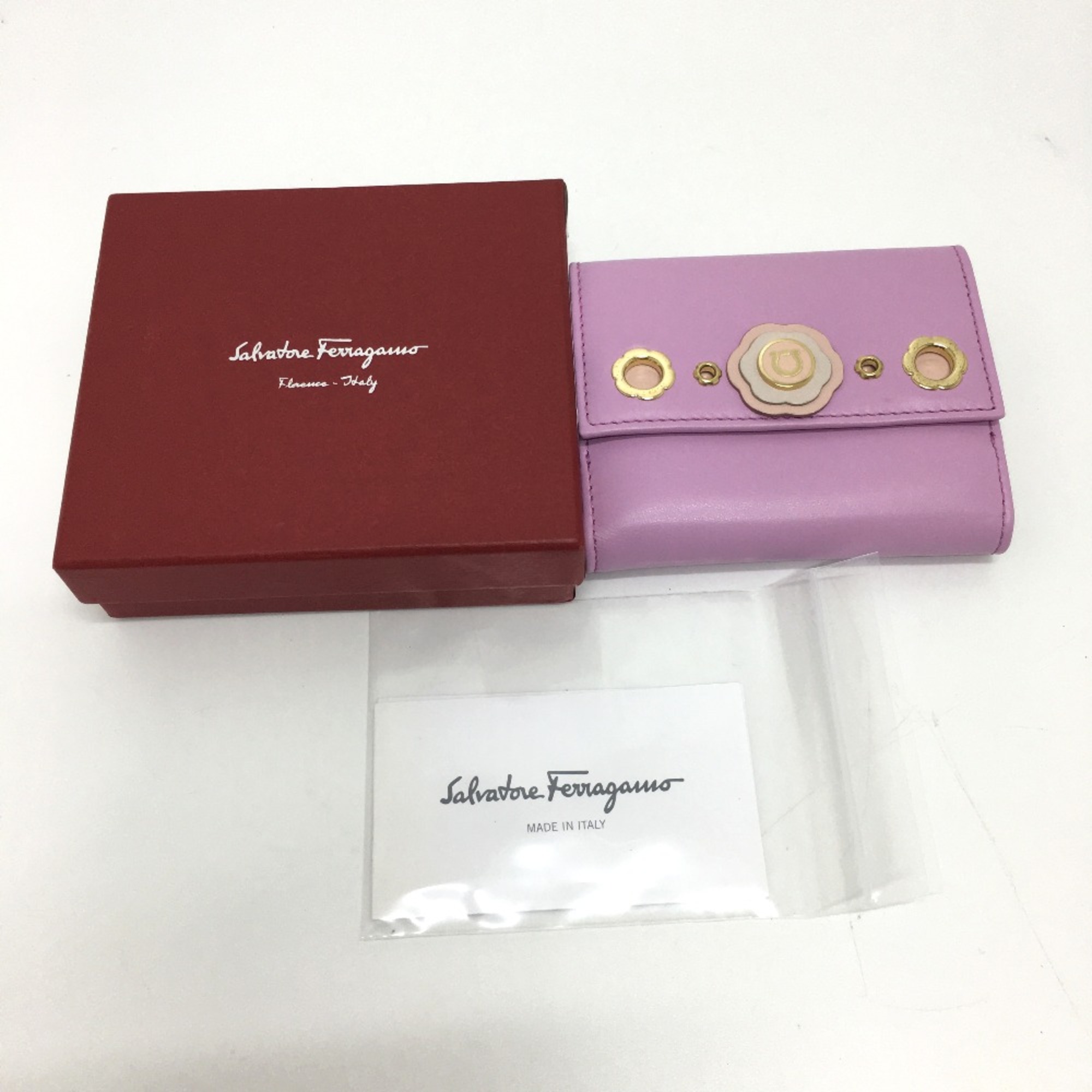 Salvatore Ferragamo Gancini Folded wallet purple