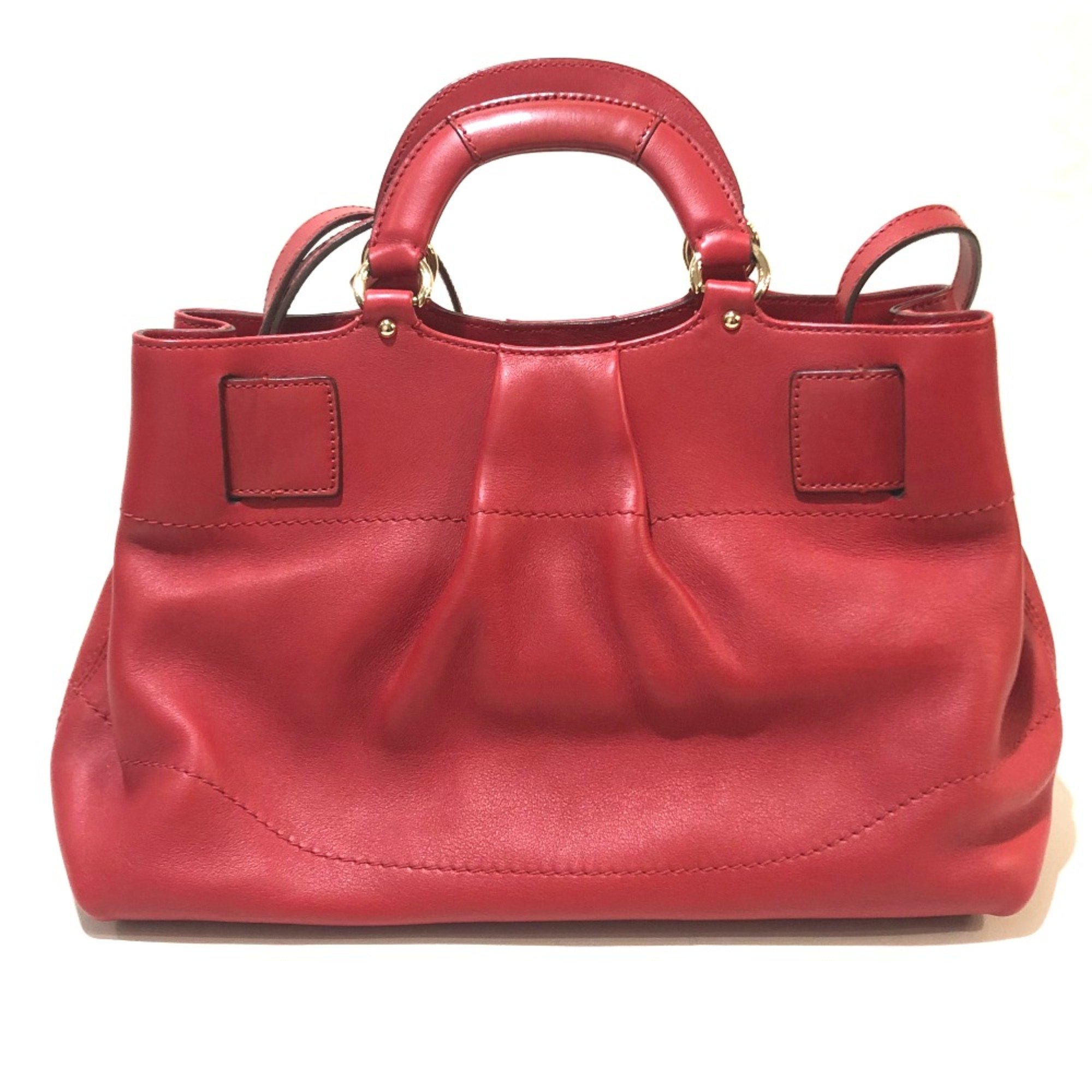 Salvatore Ferragamo DY21 D313 Gancini Bag Hand Bag Shoulder Bag Red