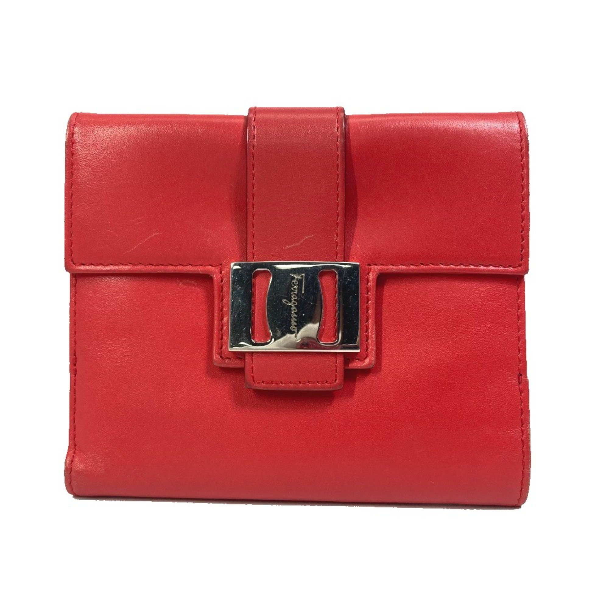 Salvatore Ferragamo Double SnapWallet Folded wallet Red/SilverHardware