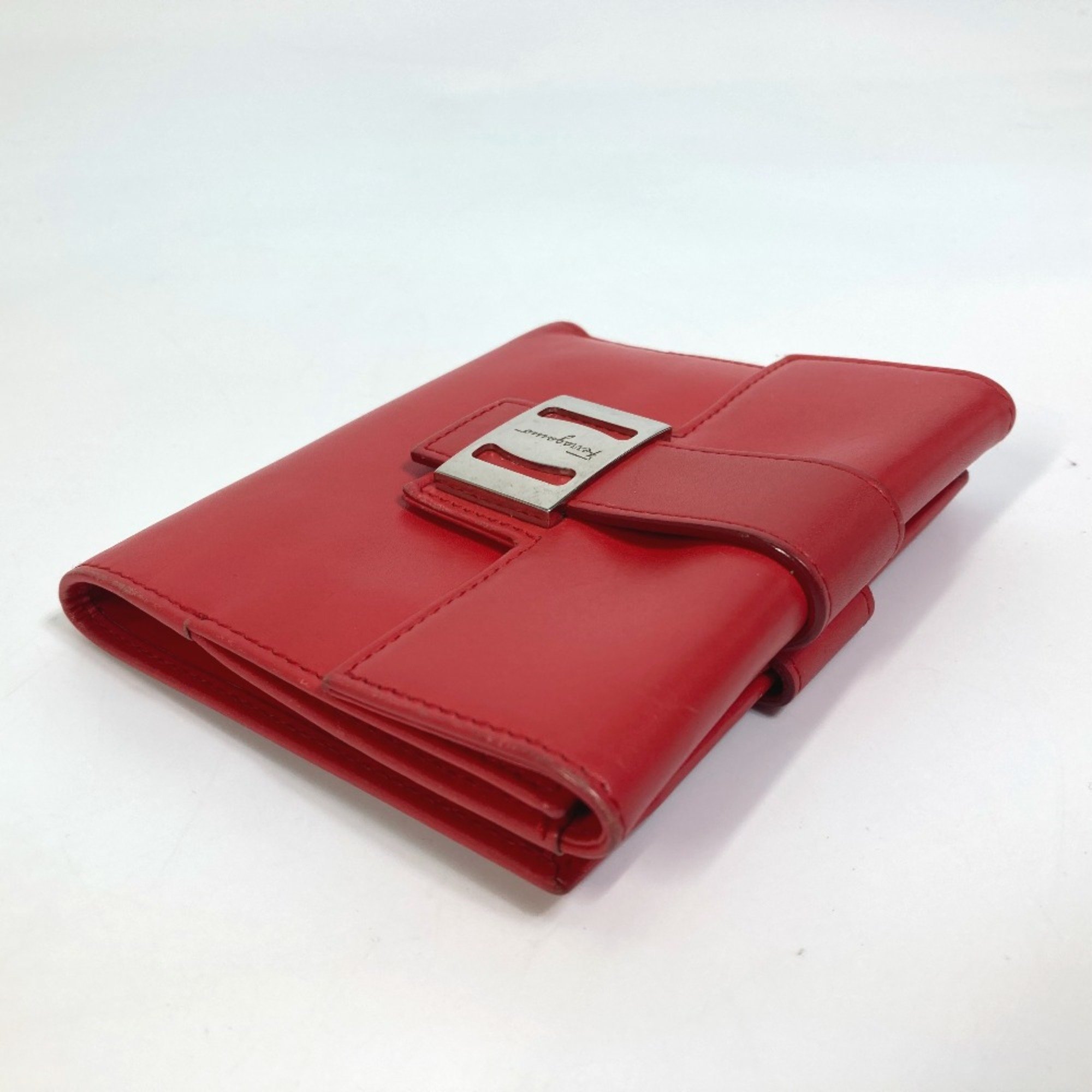 Salvatore Ferragamo Double SnapWallet Folded wallet Red/SilverHardware