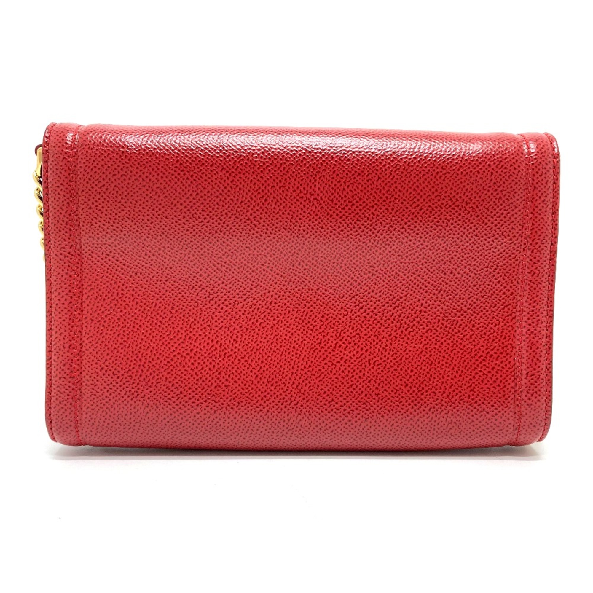 Salvatore Ferragamo Vala Ribbon Bag 2way Pochette Shoulder Bag Red