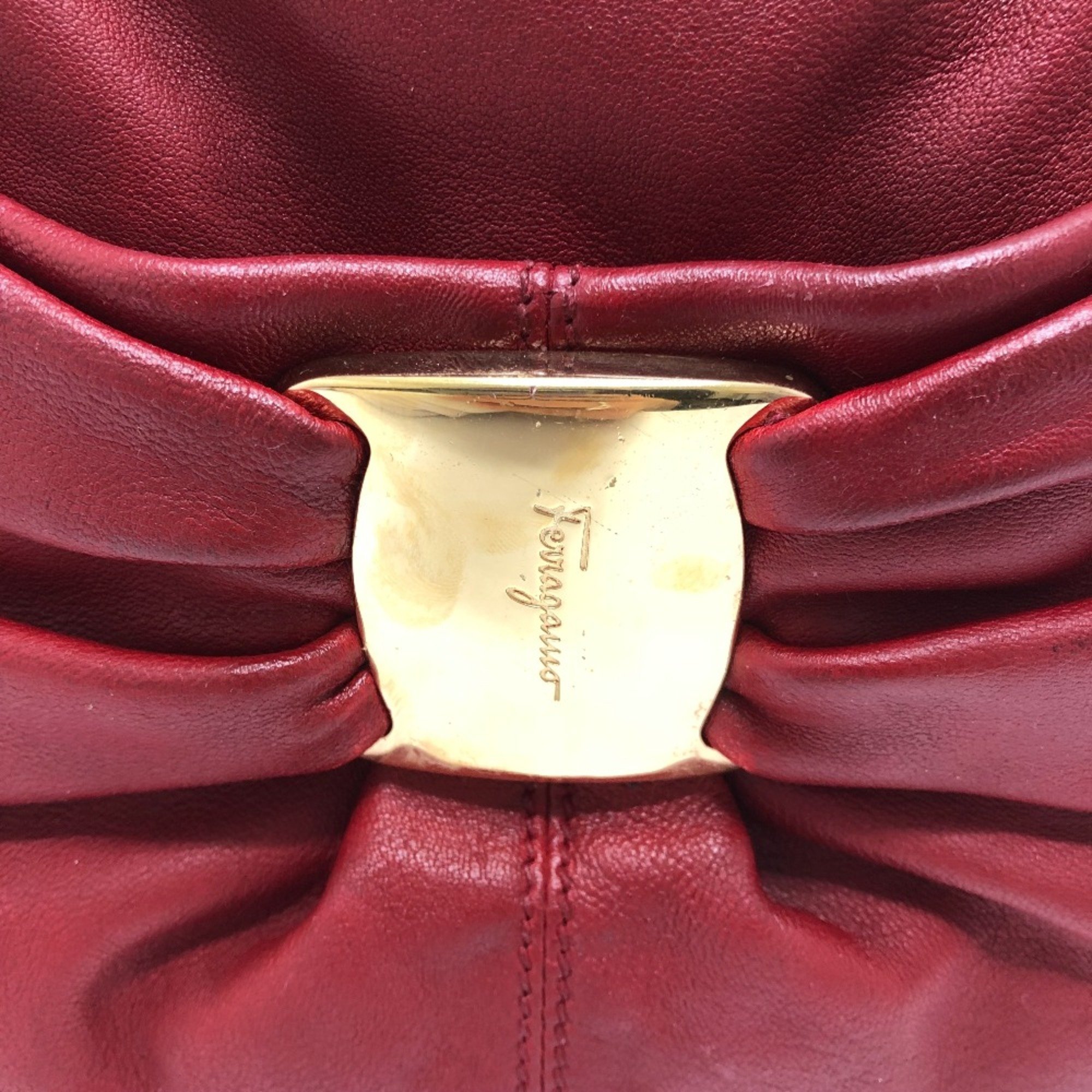 Salvatore Ferragamo DH-21C335 Vala Bag 2WAY/bag Hand Bag Red GoldHardware