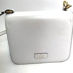 Valentino-Galavani Chain Crossbody Pochette Shoulder Bag White