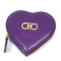 Salvatore Ferragamo AU-22 Gancini Coin Compartment coin purse Purple Based GoldHardware