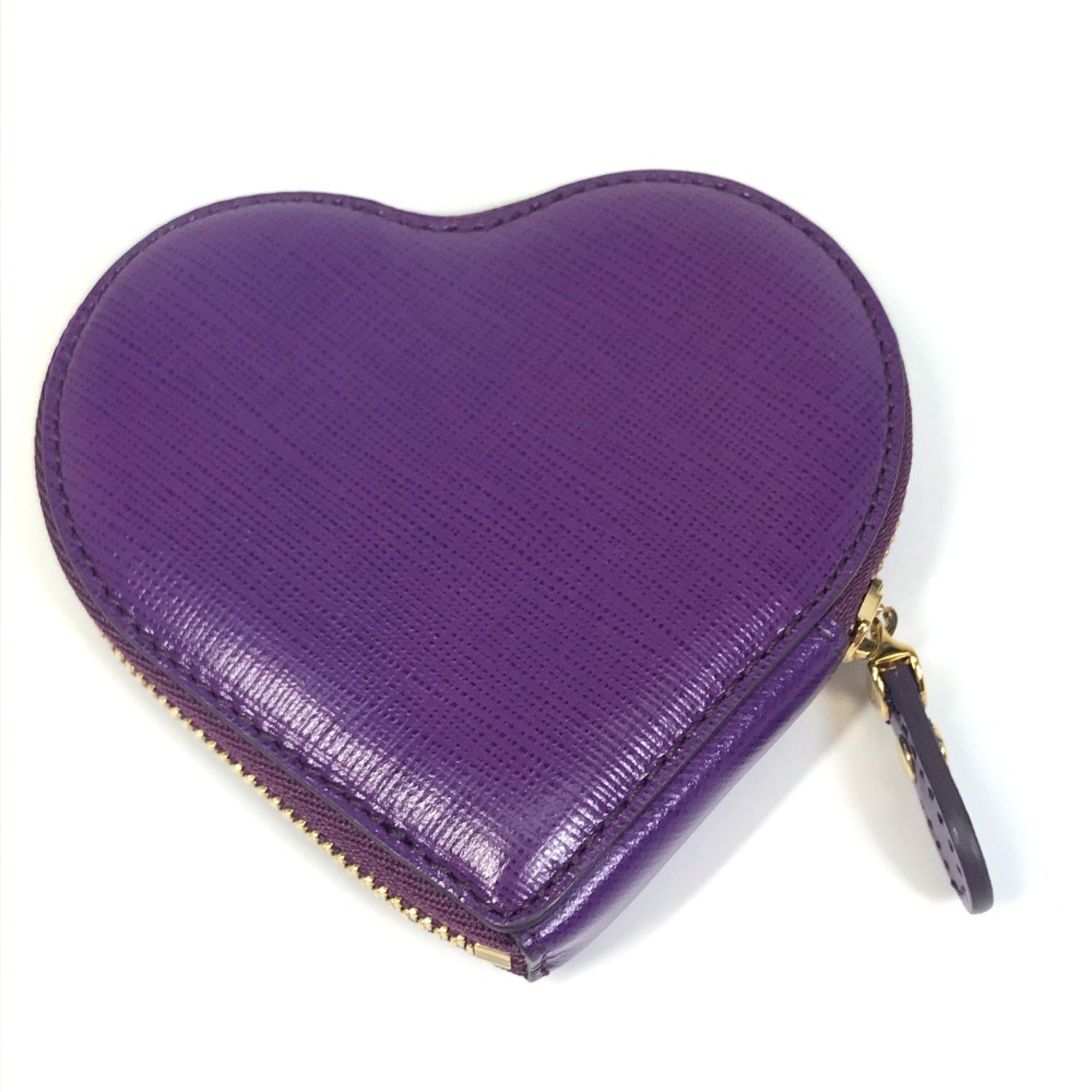 Salvatore Ferragamo AU-22 Gancini Coin Compartment coin purse Purple Based GoldHardware