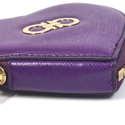 Salvatore Ferragamo AU-22 Gancini Coin Compartment coin purse Purple Based GoldHardware