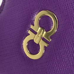 Salvatore Ferragamo AU-22 Gancini Coin Compartment coin purse Purple Based GoldHardware