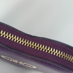 Salvatore Ferragamo AU-22 Gancini Coin Compartment coin purse Purple Based GoldHardware