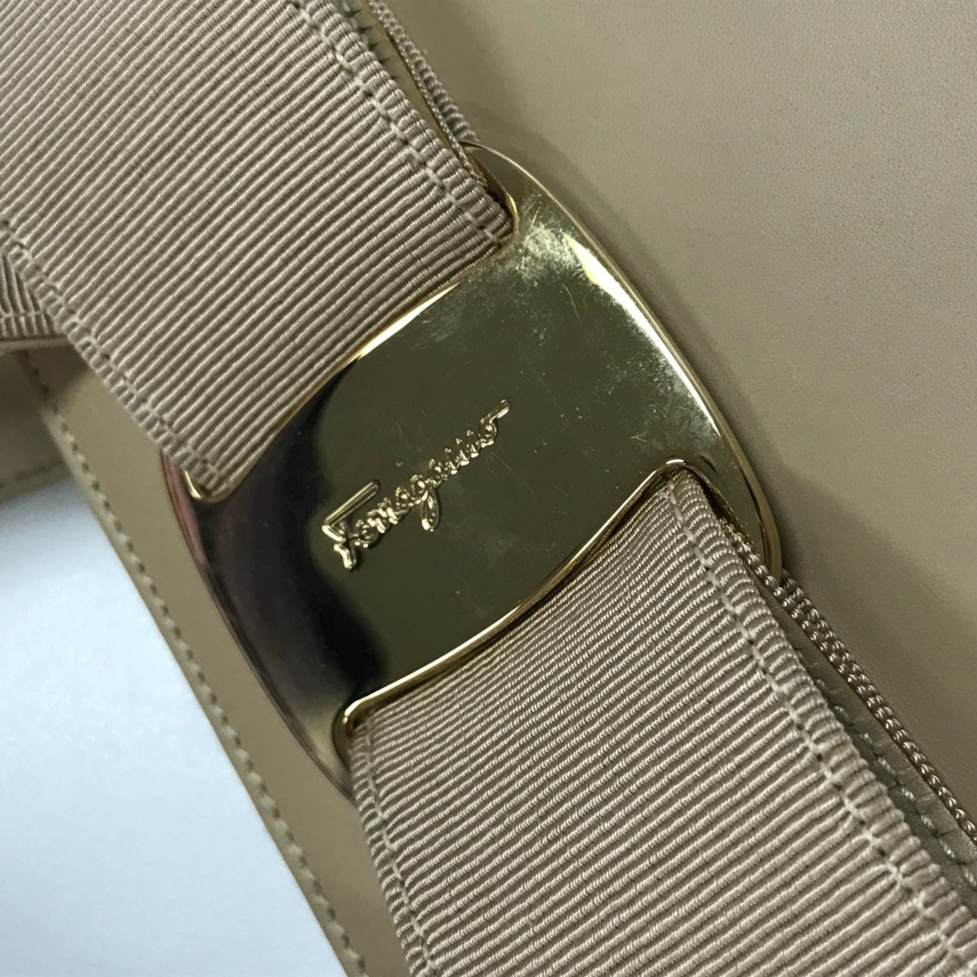 Salvatore Ferragamo BA214178 2WAY Shoulder Bag Hand Bag Beige