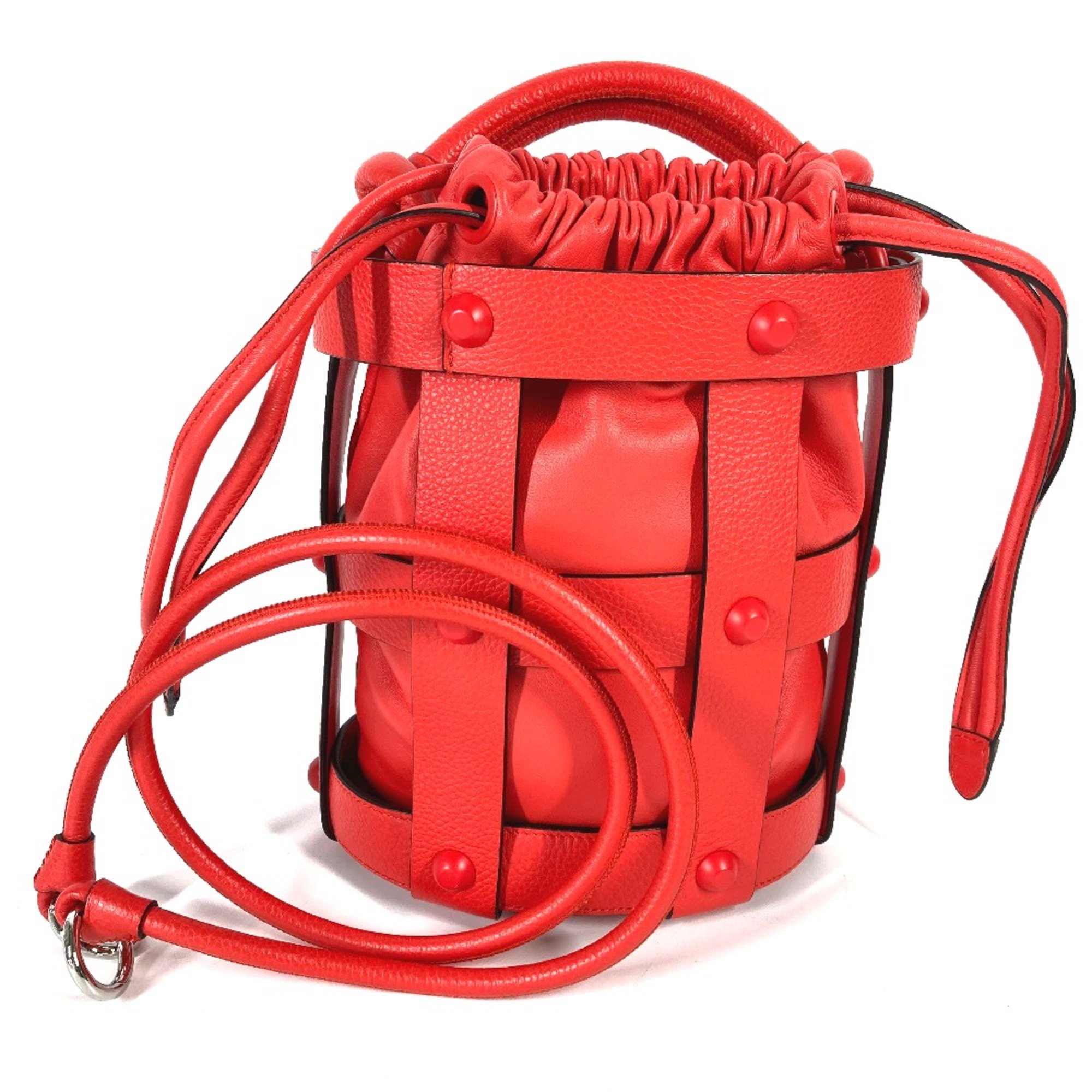 Salvatore Ferragamo Crossbody Bucket-shaped drawstring bag  2-way drawstring Shoulder Bag Red