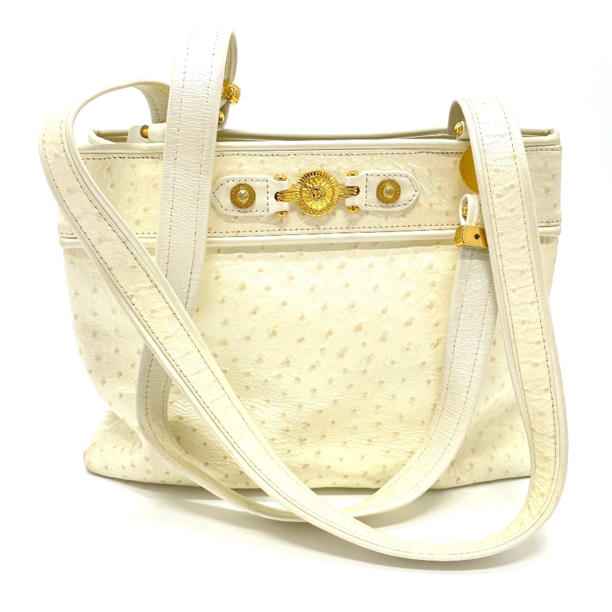 Gianni-Versace Sunburst Bag Shoulder Bag Shoulder Bag WhiteBased x GoldHardware