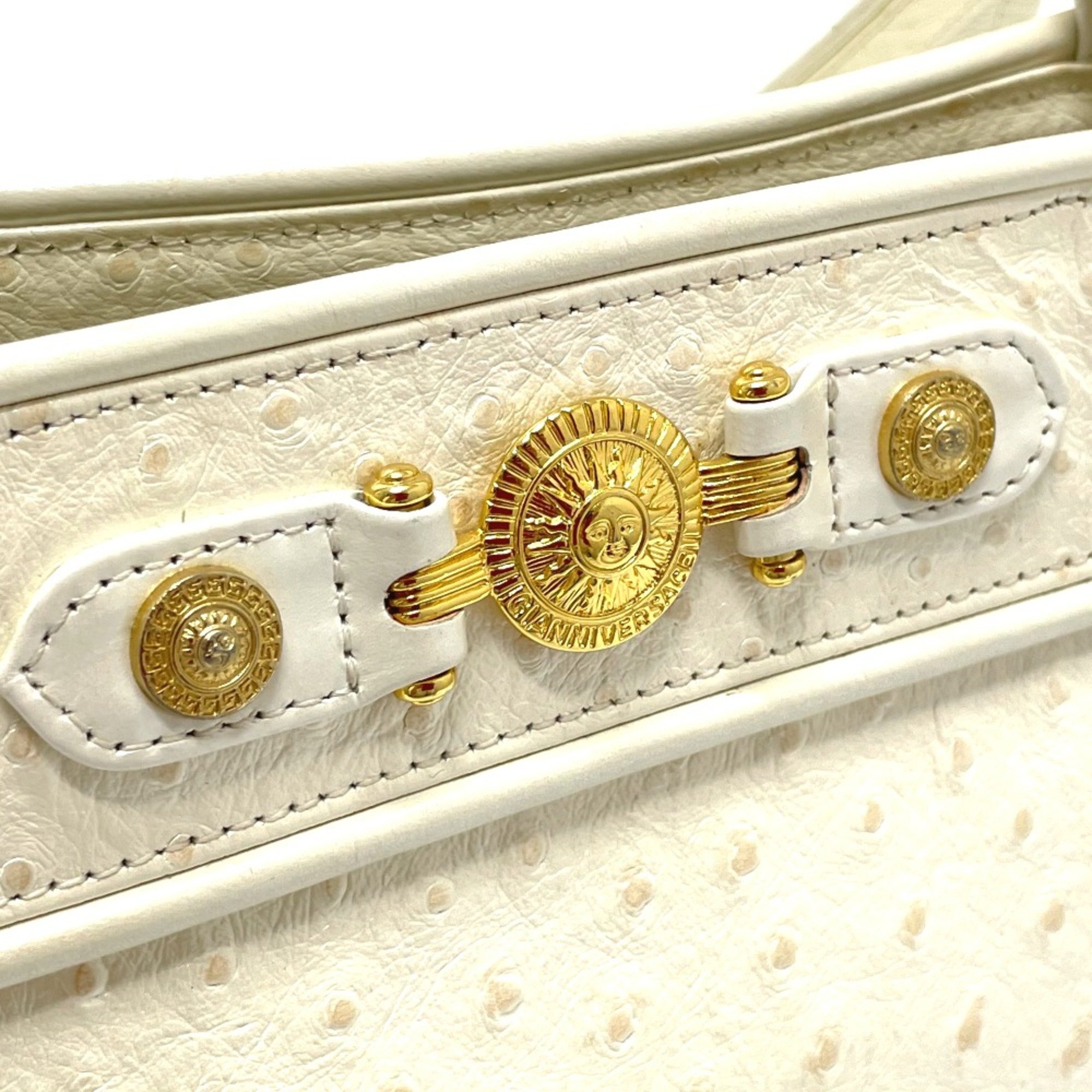 Gianni-Versace Sunburst Bag Shoulder Bag Shoulder Bag WhiteBased x GoldHardware