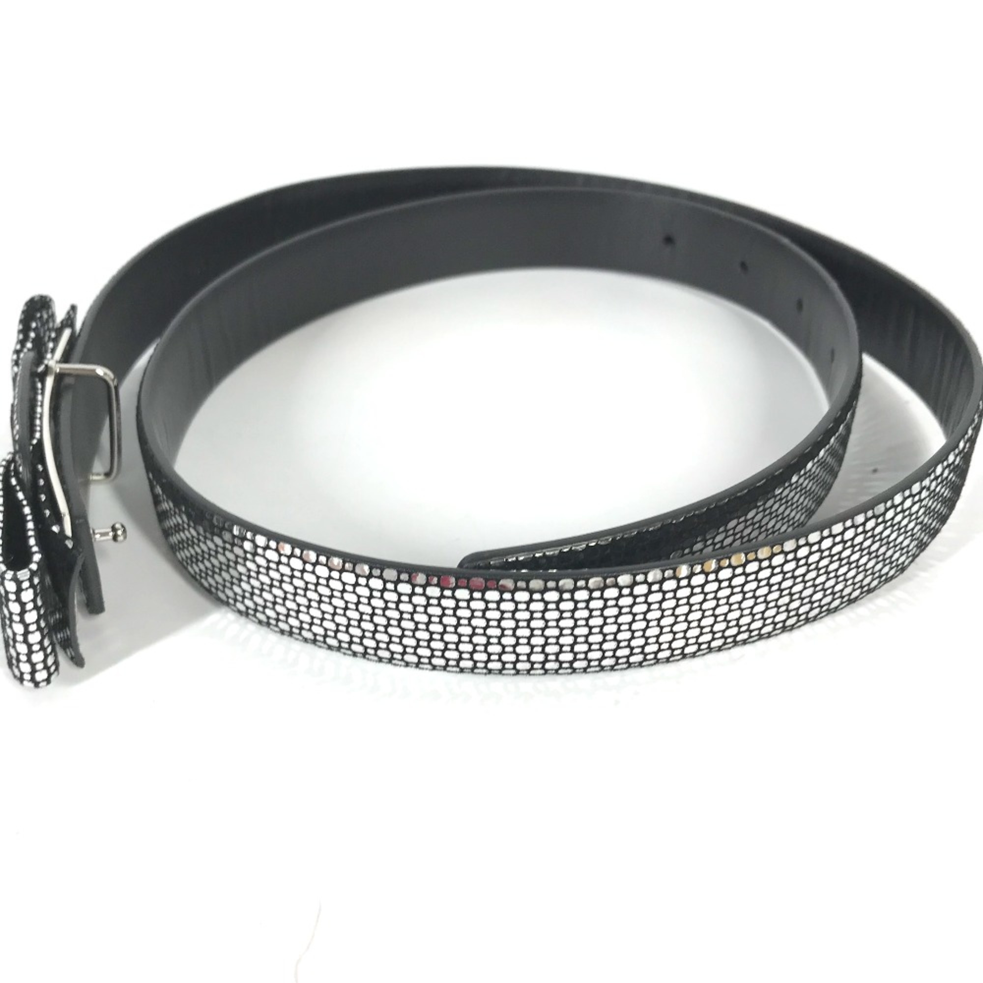 Salvatore Ferragamo metallic belt Black Silver