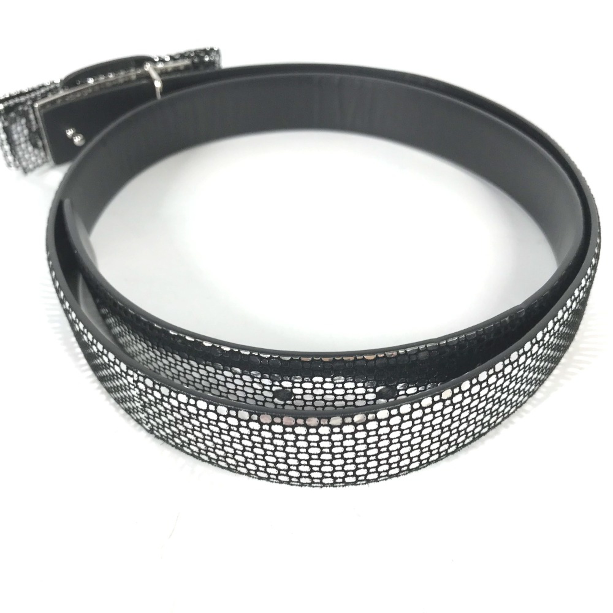 Salvatore Ferragamo metallic belt Black Silver