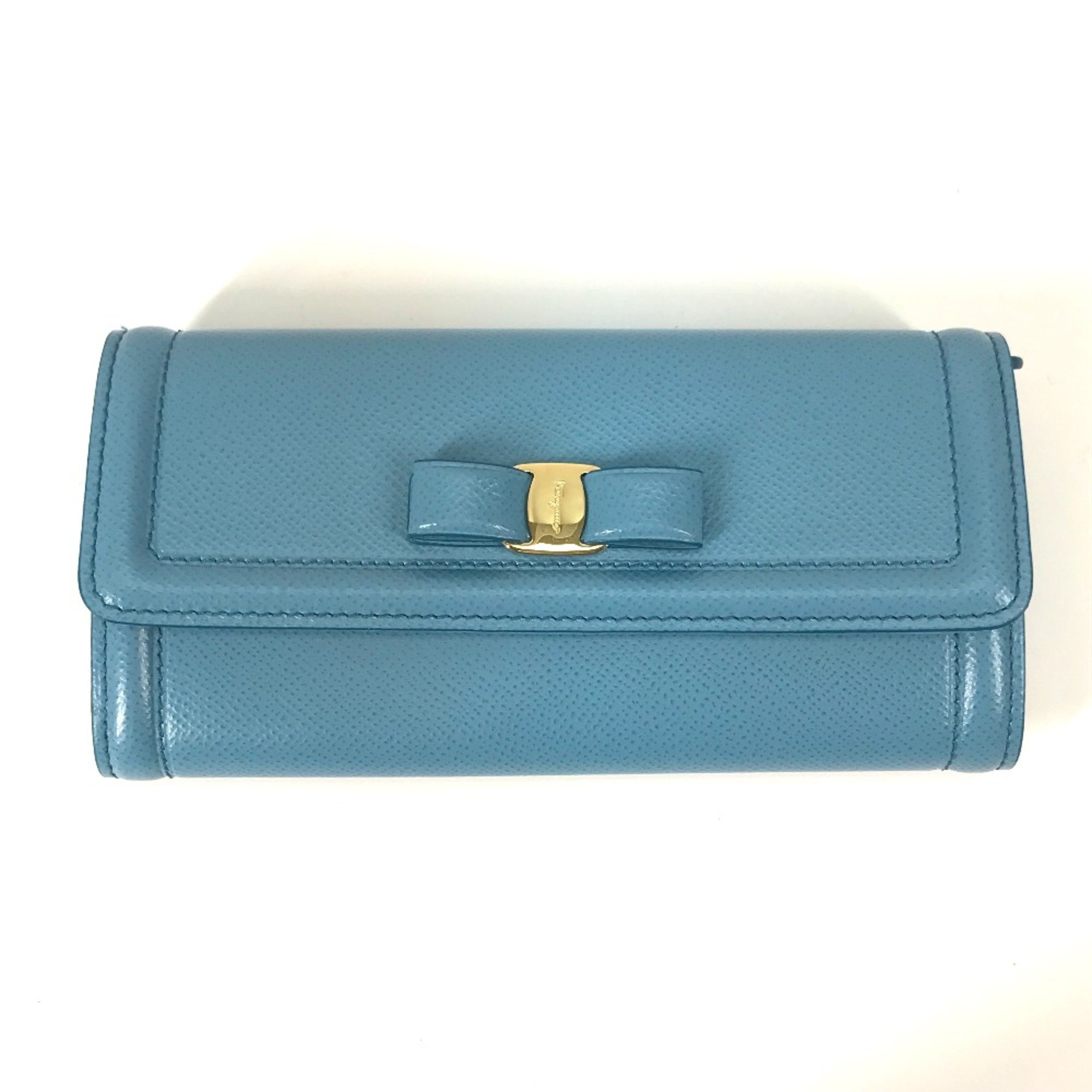 Salvatore Ferragamo 22D154 With pass case Long wallet Long Wallet blue