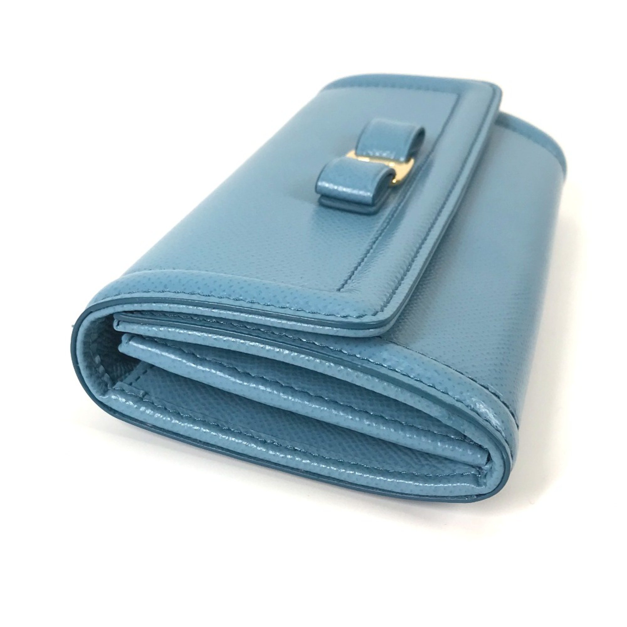 Salvatore Ferragamo 22D154 With pass case Long wallet Long Wallet blue