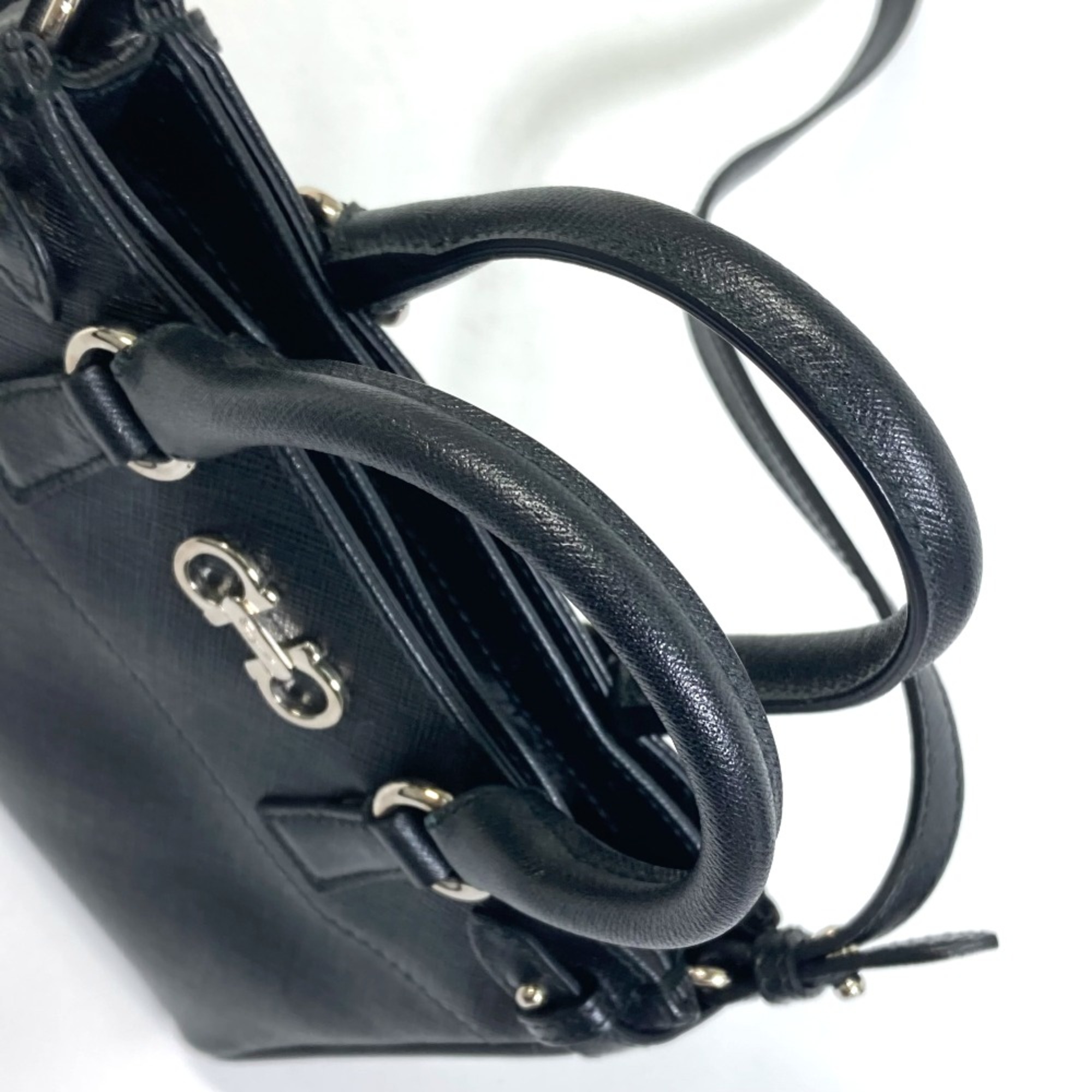 Salvatore Ferragamo 21E235 Gancini Bag 2WAY Shoulder Bag Black