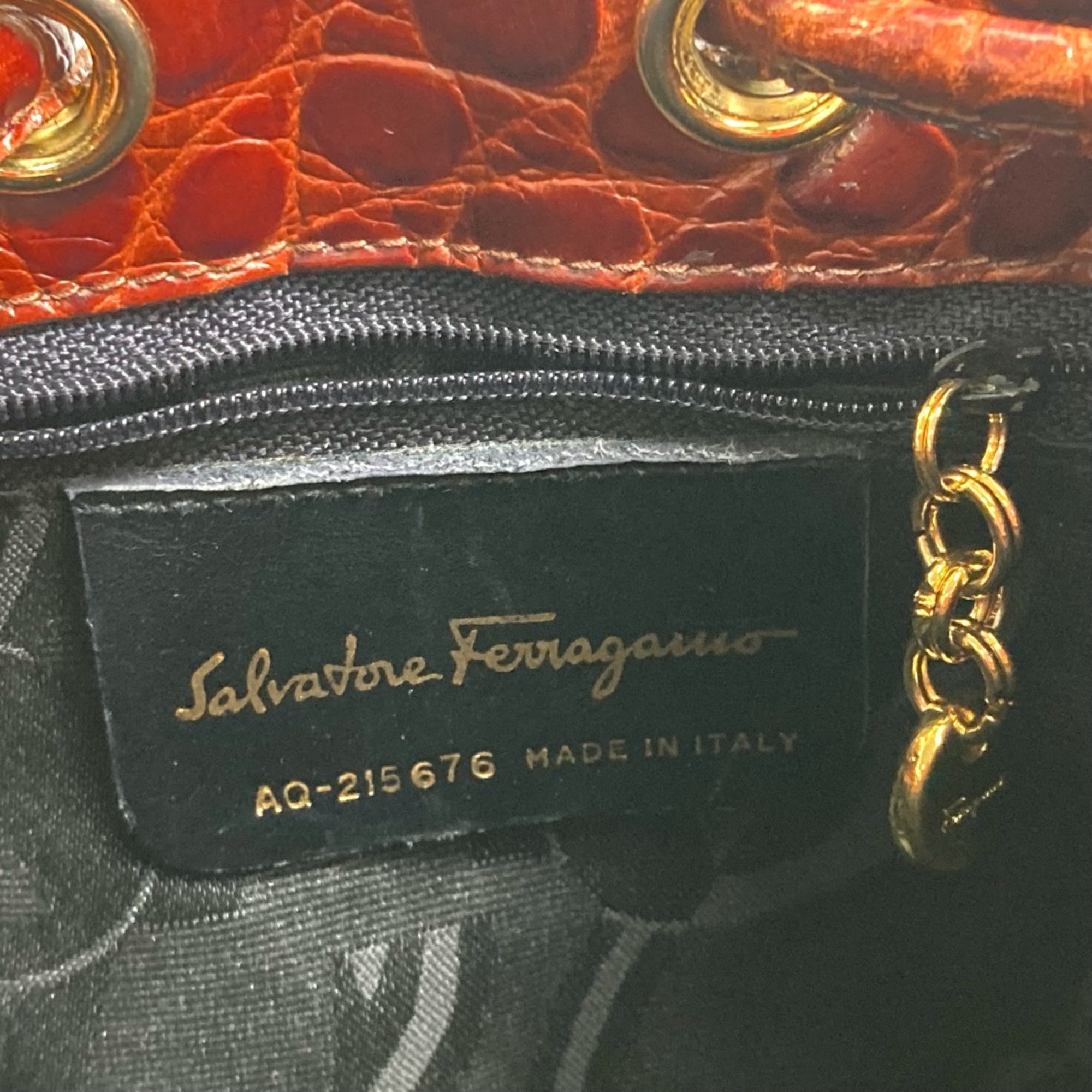 Salvatore Ferragamo AQ-215676 Vala Backpack Brown GoldHardware