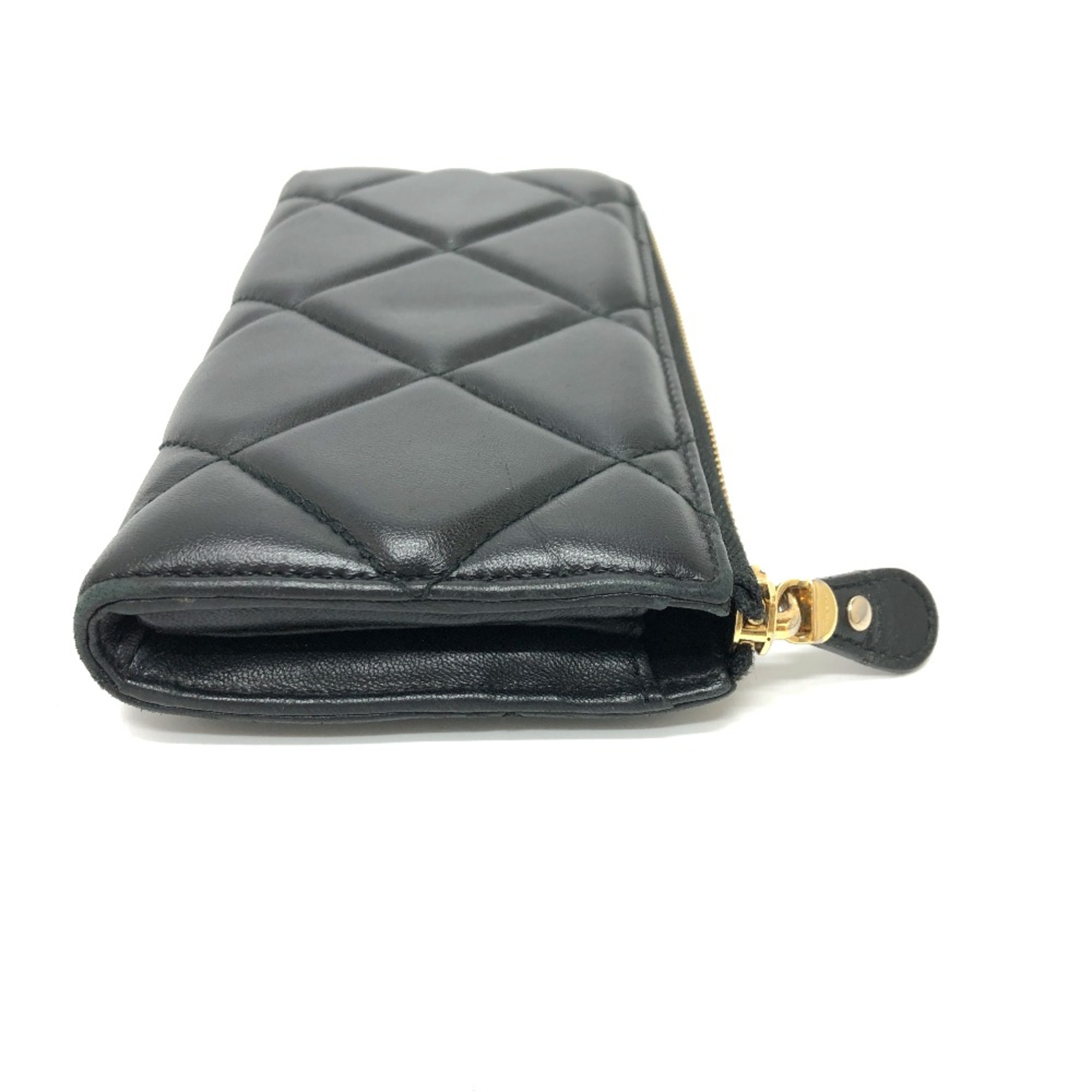 Salvatore Ferragamo Vala L-shaped fastener Long Wallet Black GoldHardware