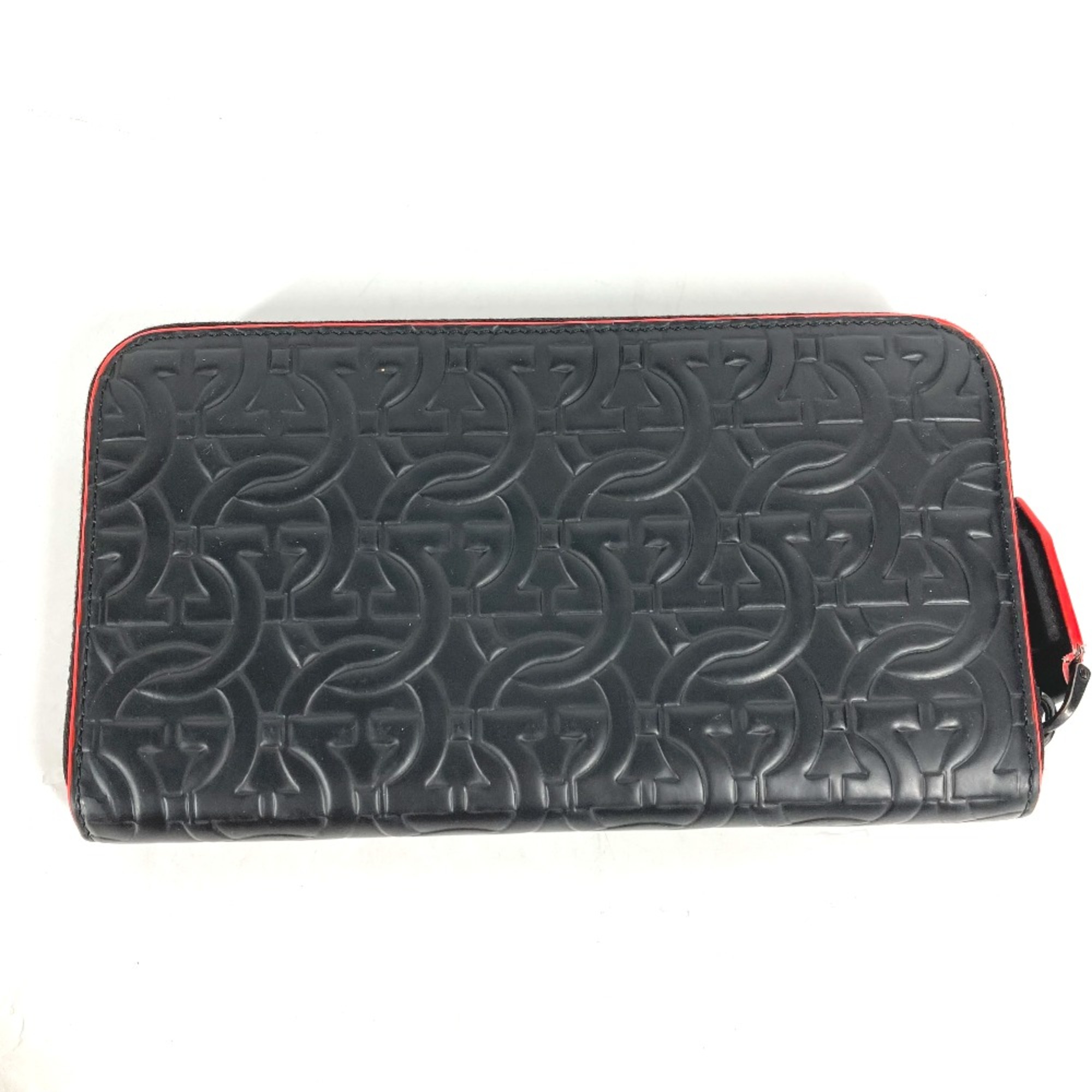 Salvatore Ferragamo Long wallet Zip Around Long Wallet Black Red