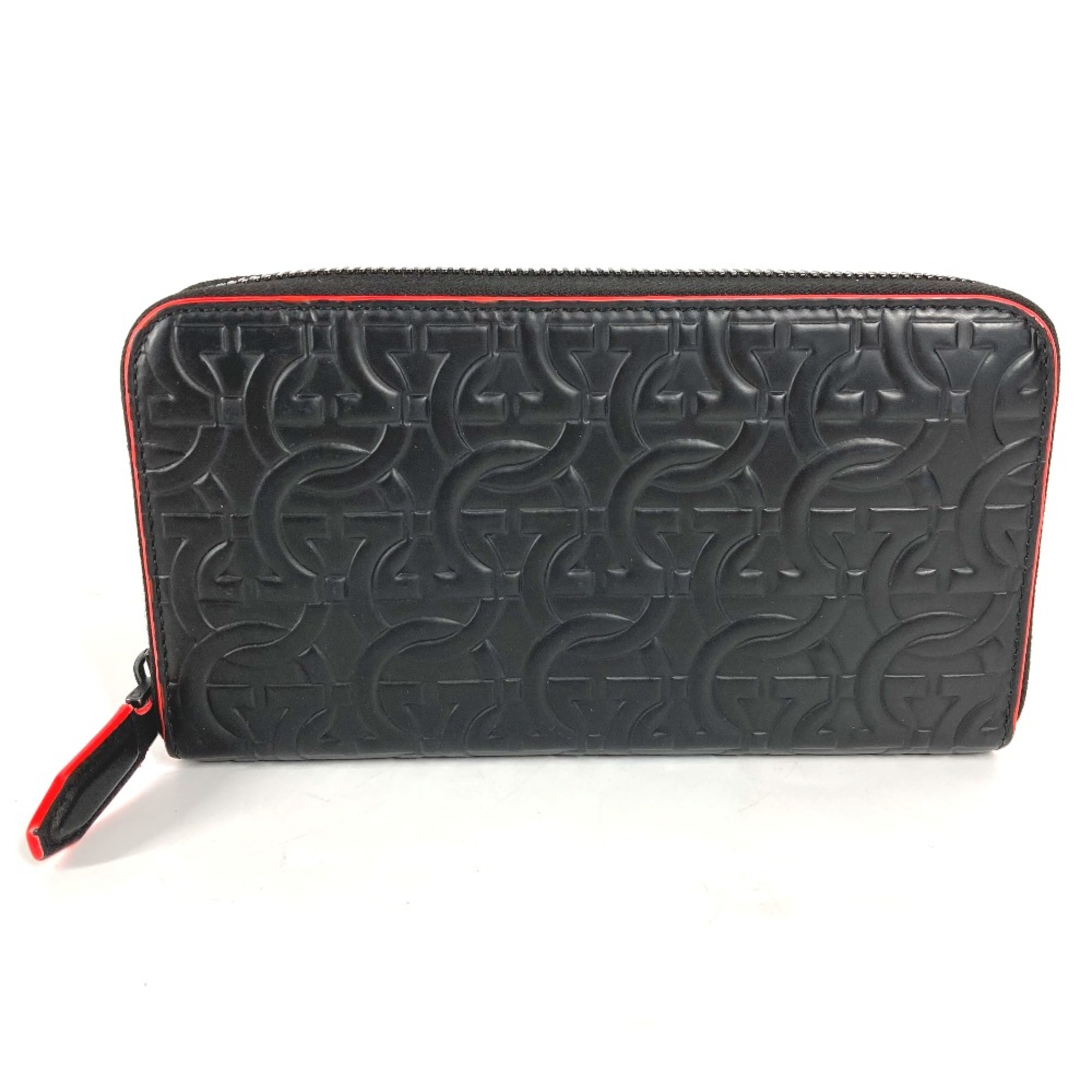 Salvatore Ferragamo Long wallet Zip Around Long Wallet Black Red