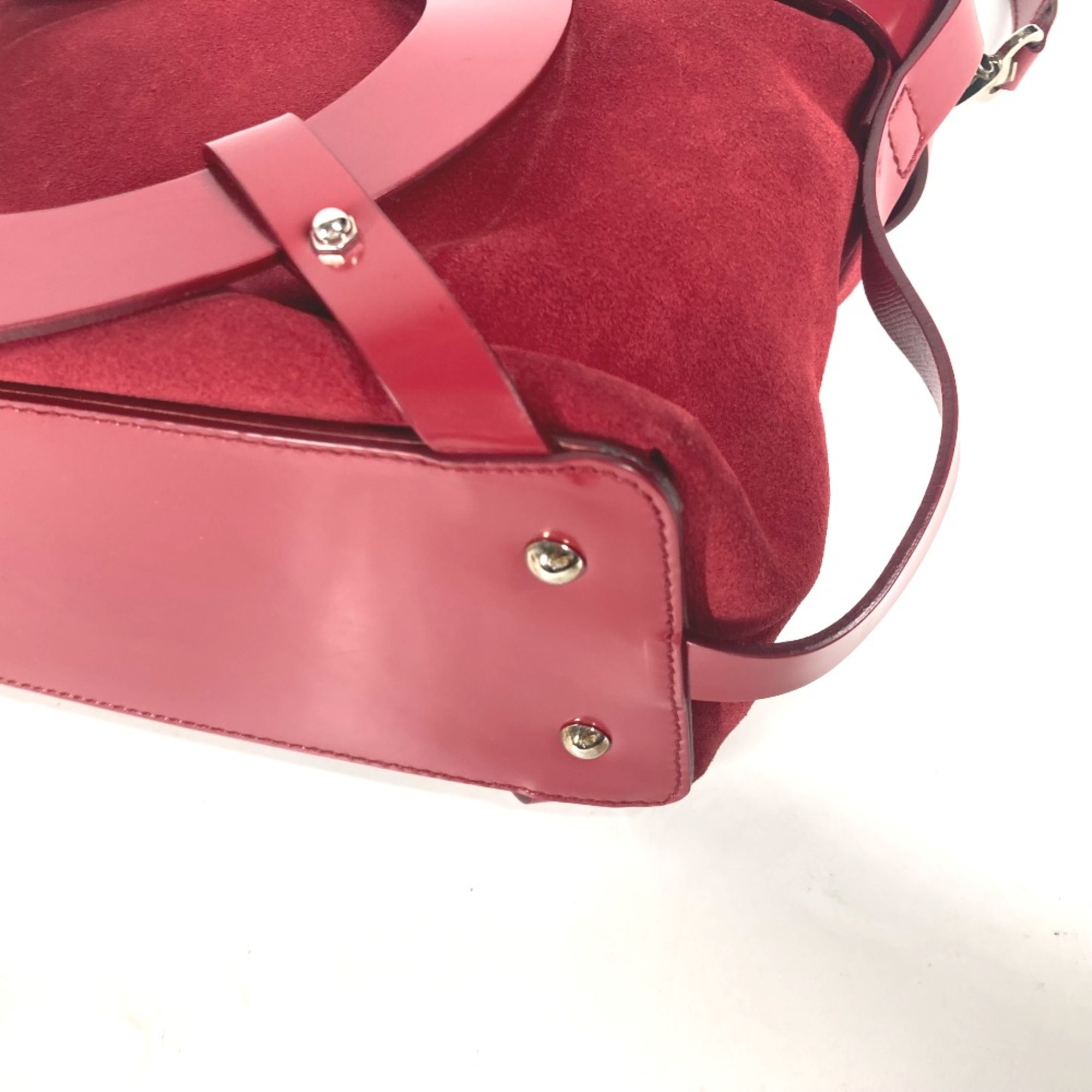 Salvatore Ferragamo 2WAY Bag Shoulder Bag Hand Bag Tote Bag Red