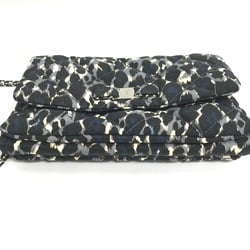 Salvatore Ferragamo E834 Vala Ribbon Chain Shoulder Bag Black