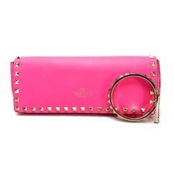 Valentino-Galavani With bangle chain Clutch bag shocking pink