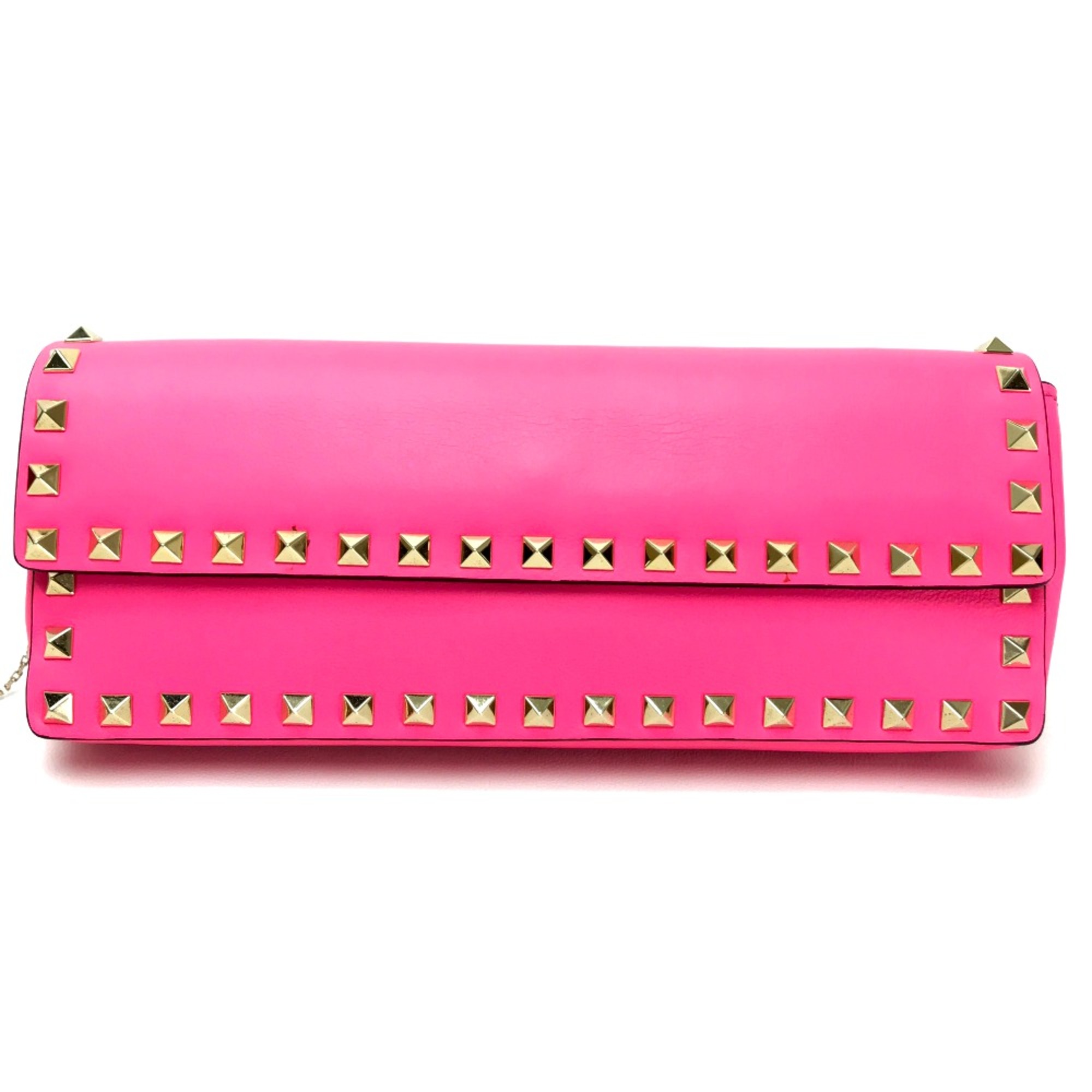 Valentino-Galavani With bangle chain Clutch bag shocking pink