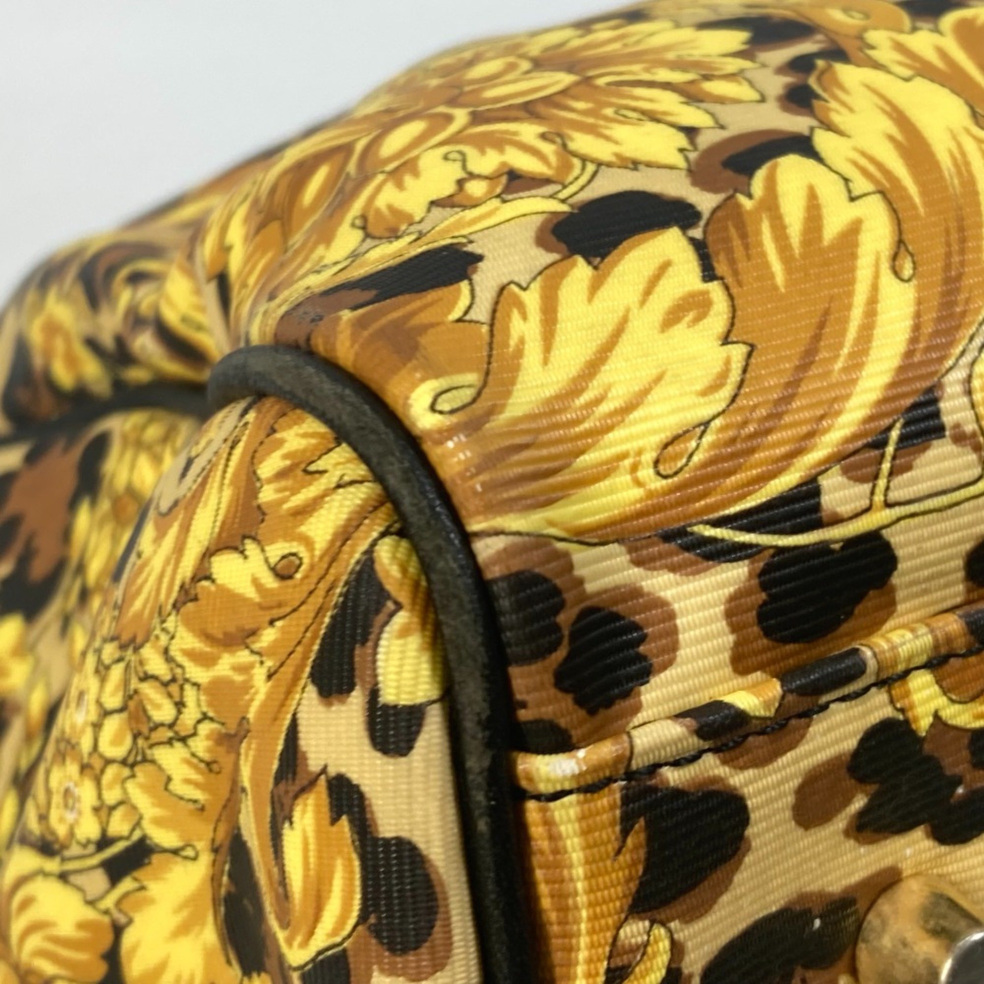 Gianni-Versace vintage Bag Hand Bag Duffle Bag yellow Black