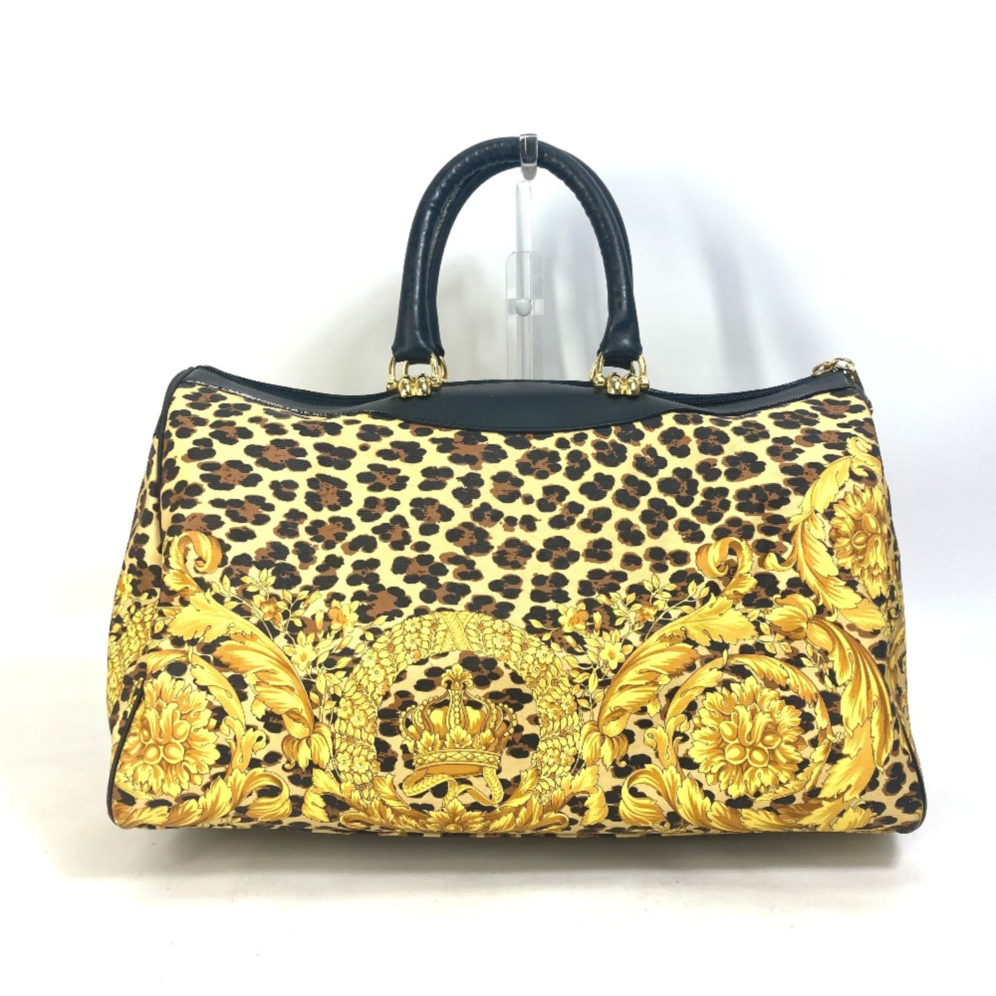 Gianni-Versace vintage Bag Hand Bag Duffle Bag yellow Black