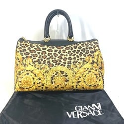 Gianni-Versace vintage Bag Hand Bag Duffle Bag yellow Black