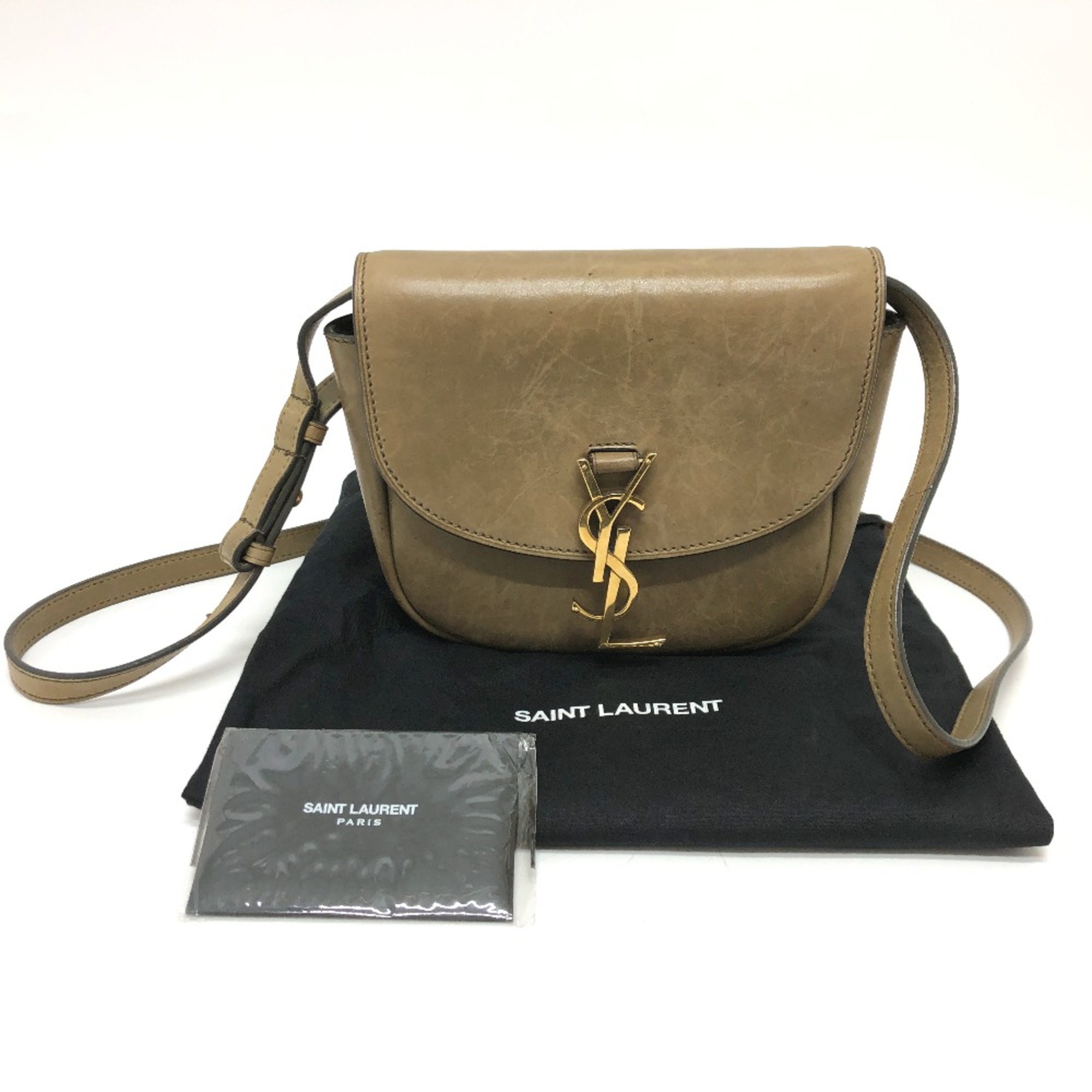 Saint Laurent Paris Small Satchel Shoulder Crossbody Shoulder Bag Brown GoldHardware