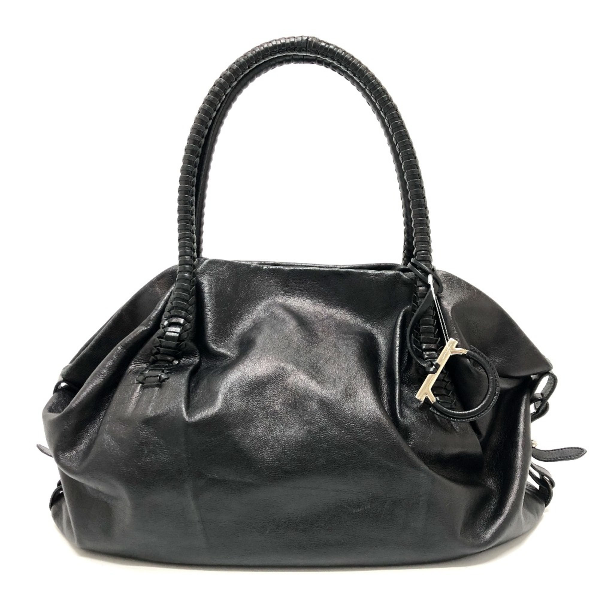 Salvatore Ferragamo EZ-21A056 Gancini Bag Hand Bag Black LiningBrownBased