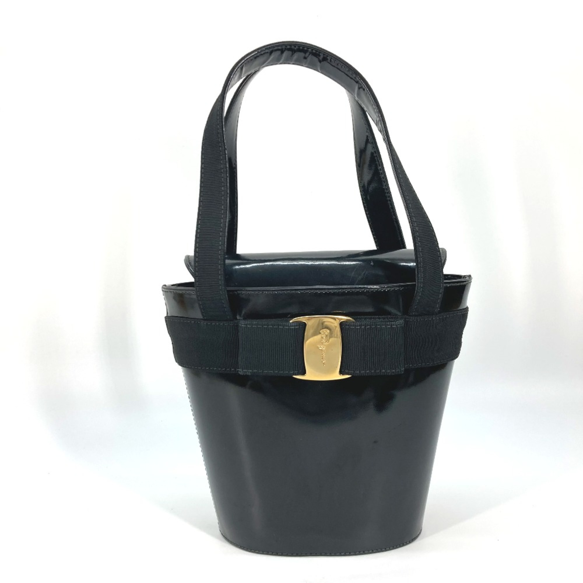 Salvatore Ferragamo Bag Bucket-shaped bag Hand Bag Black Gold