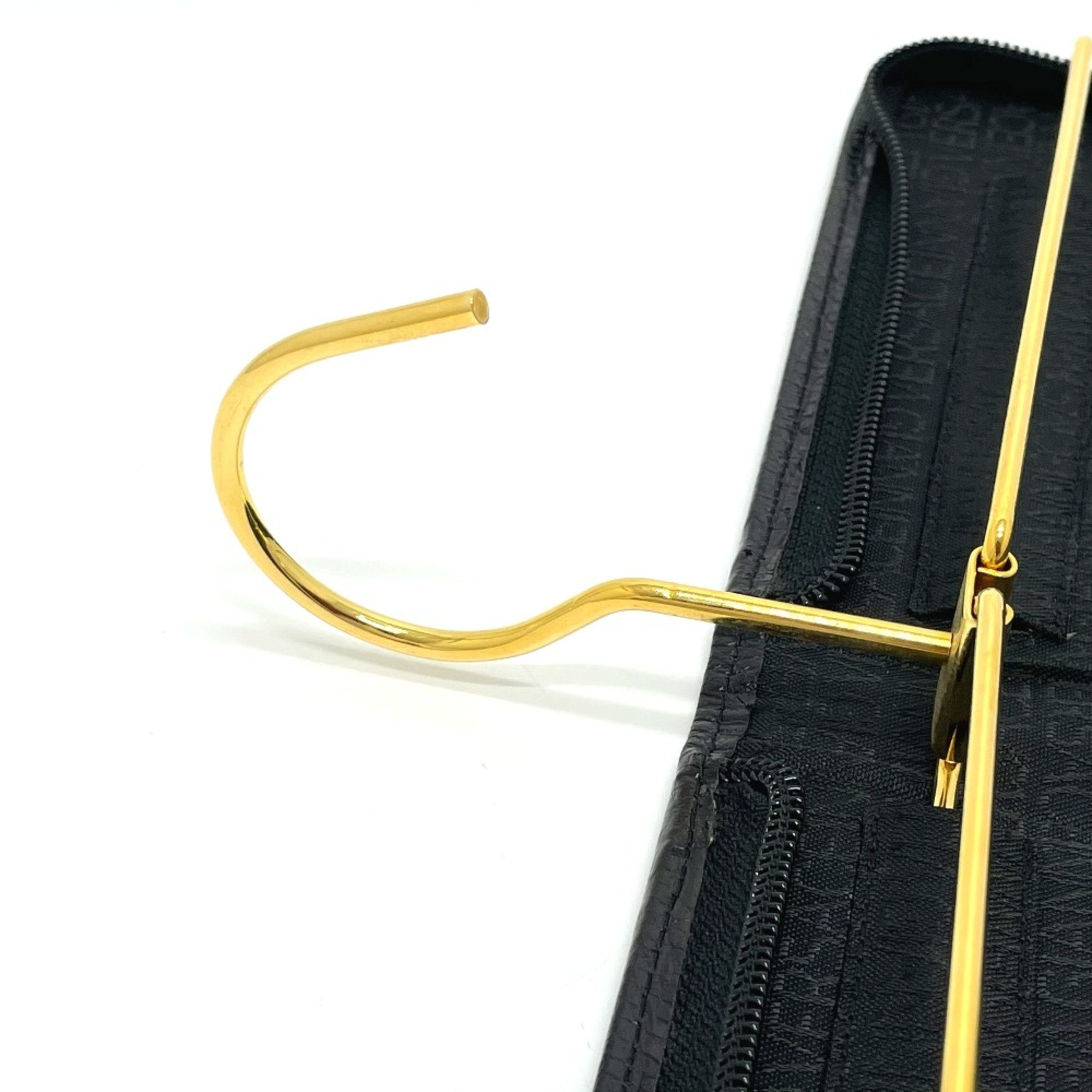 Gianni-Versace Zipper folded in half Fashion Accessories Pouch Black GoldHardware