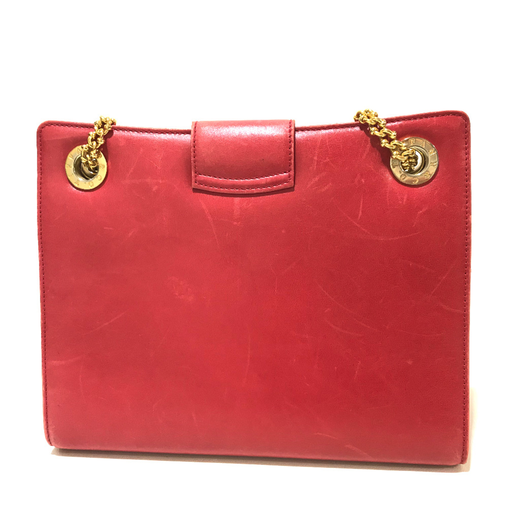 TIFFANY&Co. vintage Bag Pochette ChainShoulder Shoulder Bag Red Red GoldHardware