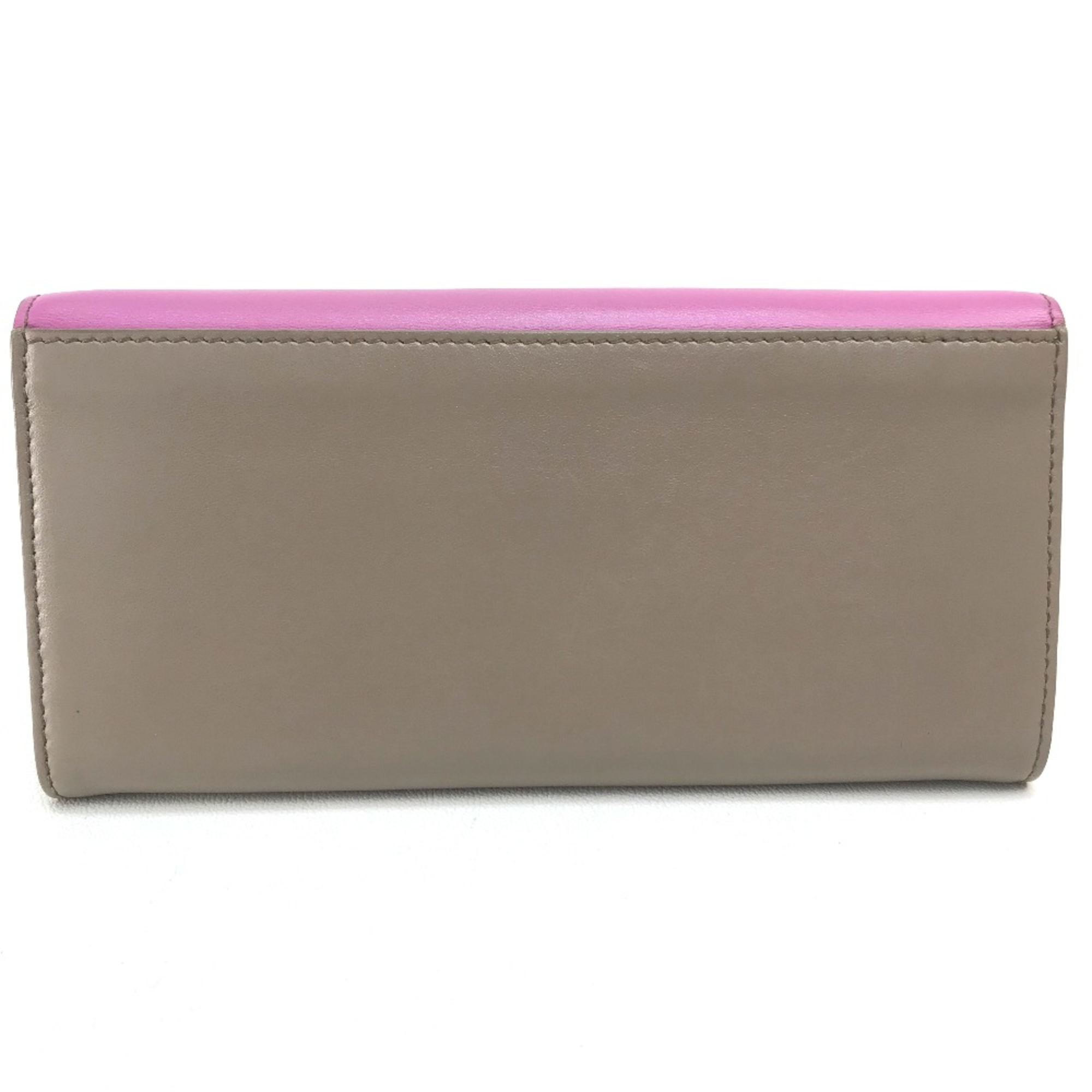 Salvatore Ferragamo JL-22 C272 Tricolor Long Wallet Beige x Purple x White GoldHardware